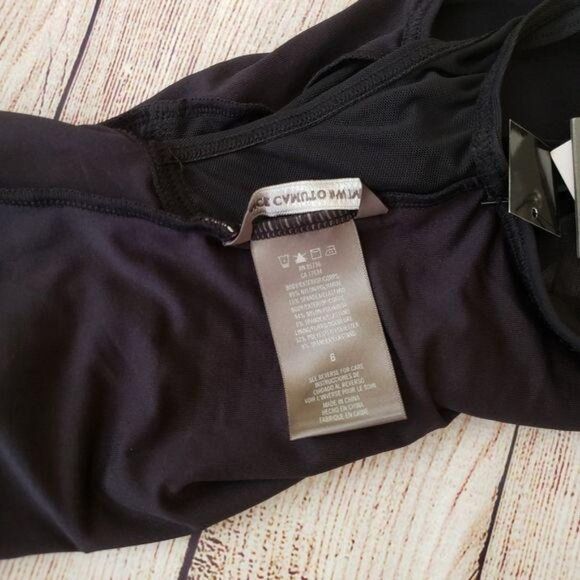 Vince Camuto Scalloped Mesh Inset Cut-Out Back One-Piece Swimsuit - Picture 11 of 12